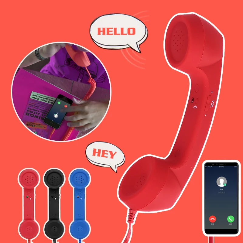 

Earphone 3.5mm Audio Jack Hang Up The Phone Classic Sport Headset Retro Speaker Anti-Radiation Telephone Receiver