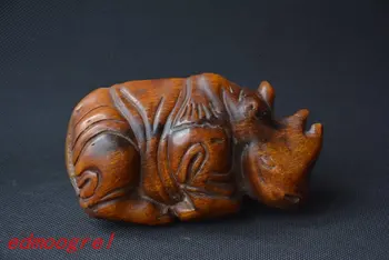 

Antique Old Chinese Qing Dynasty Rhinoceros horn statue,wonderful design,Hand-carved,best adornment&collection,free shipping