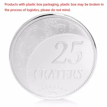 

Silver Plated Souvenir Craters Lunar Commemorative Challenge Coin Collection Art