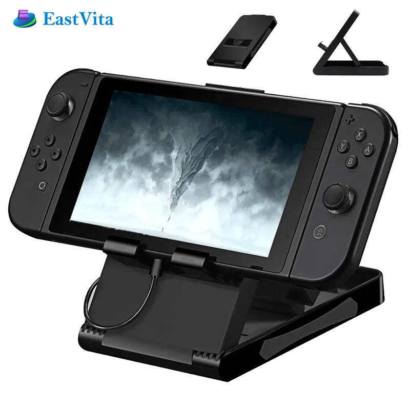 

EastVita Collapsible Adjustable Foldable ABS Compact Bracket Playstand Stand Holder for Nintend Switch NS Console Controller r25