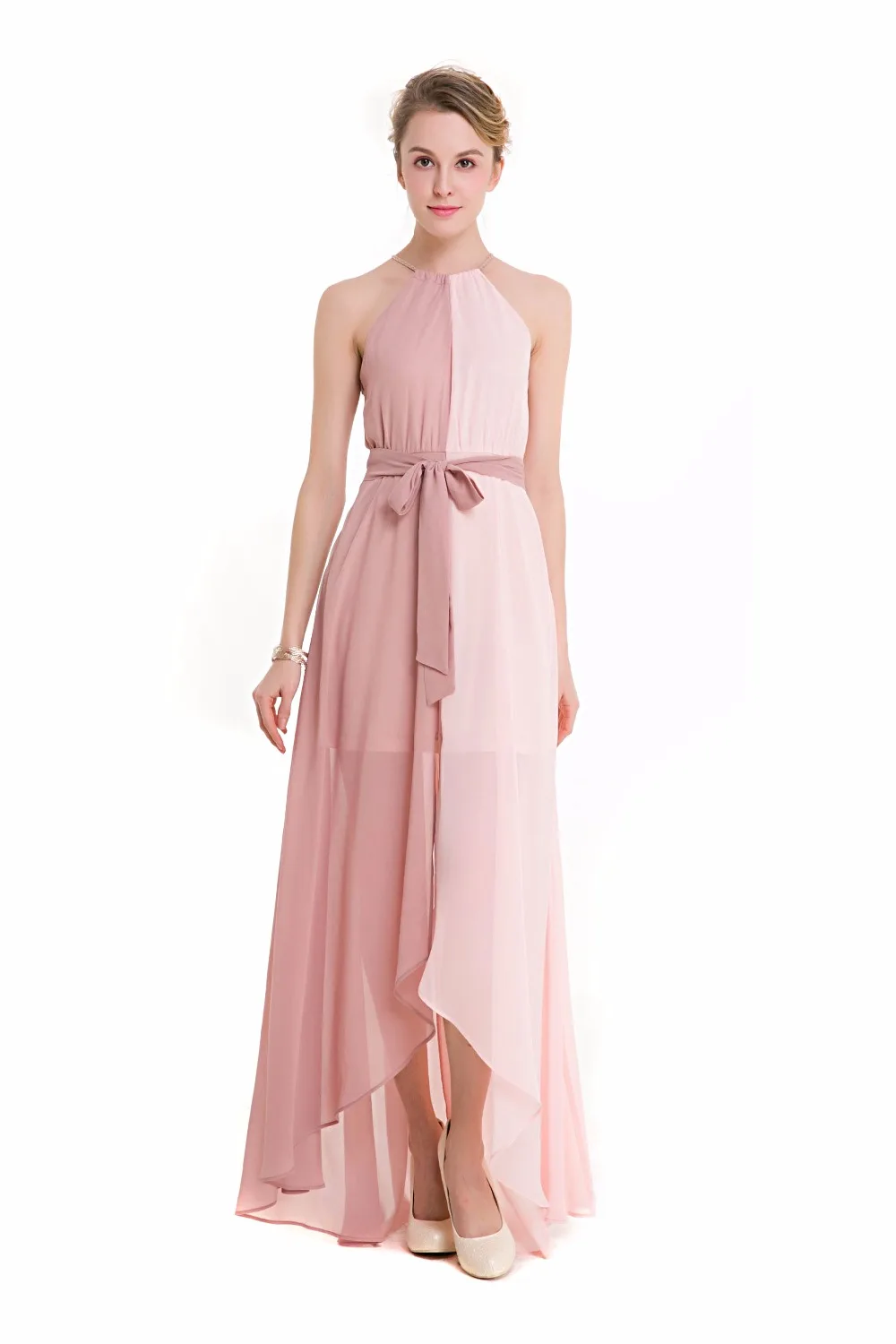 

Chiffon Party Elegant Dress Women Summer Dress Patchwork Color Irregular Boho Beach to Bar Dress with Tassel Halter Design Robes