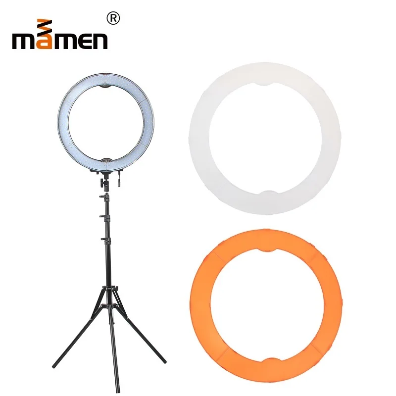 

55W Mamen Ring Light 4800lm 5500K 240pcs LED Photography Lighting Camera Video Photo Camera Led Light + Camera Stand 1/4 Screw