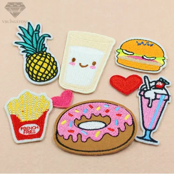 friut pineapplepatches stripes on clothes embroidered iron-on transfers DIY Clothing accessories