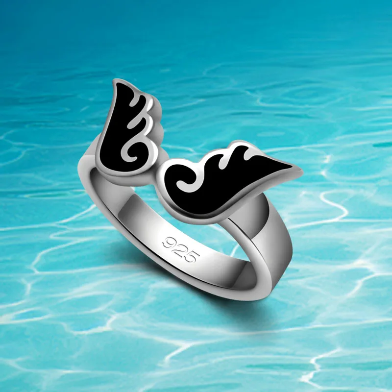 

925 sterling silver ring, fashion Ms rings, The tail to refer ring.Angel wings silver ring.Fashion woman jewelry