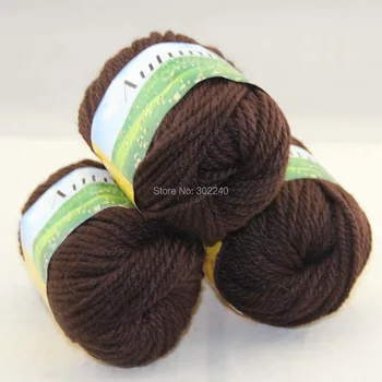 

LOT of 3 BallsX50g Chunky Hand-woven Coarse Knitting Yarn Chocolate 219