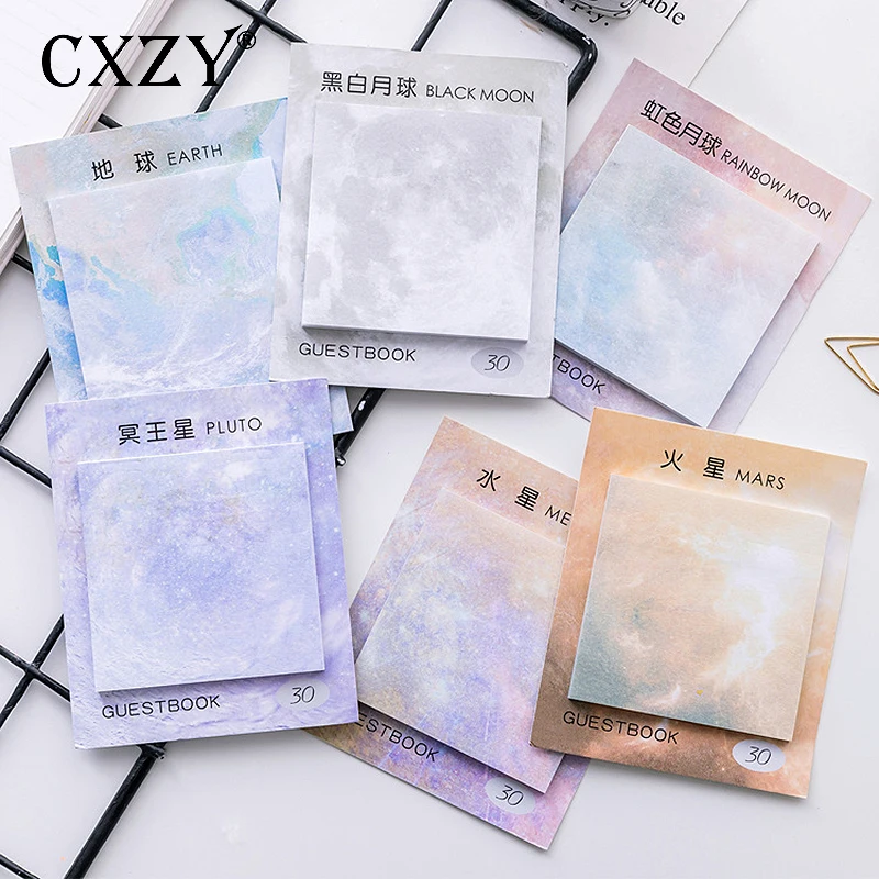 

CXZY Planet sticky note kawaii index tabs memo pad planner sticker scrapbooking kawai items list page flags masking office 3B830