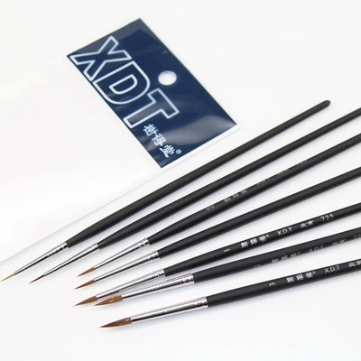 7pieces /lot 00000#~3# Pointed Painting Brush Outline Pen Combo for Gundam Model Building Military Model DIY XXT725 2