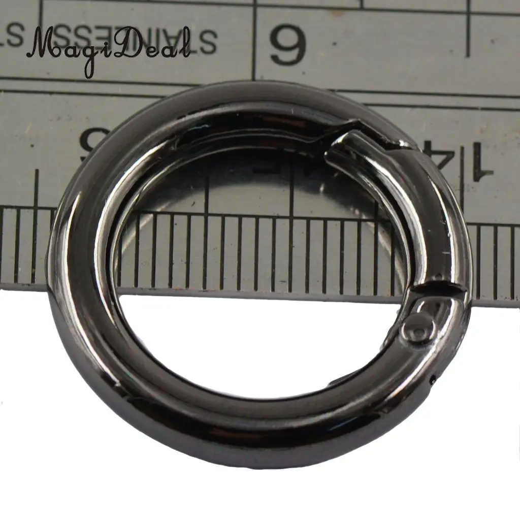 6 Pieces Round Carabiner Keychain Ring Buckle Key Holder Clip Spring Snap Hook Circle for Backpack Belt Bag Accessories