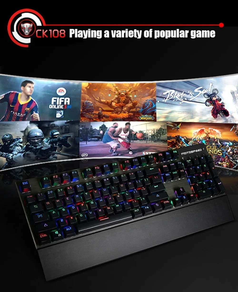 Motospeed CK108 Wired Mechanical Keyboard 