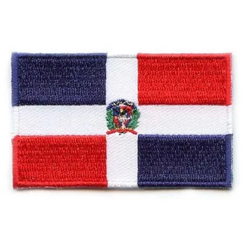 

Dominican Republic Patches On Clothes Made by Twill with Flat Broder and Iron On Backing MOQ 50pcs free shipping by Post