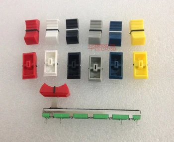 

6pcs=1set Mixer Lighting console potentiometer fader cap / 4mm hole audio volume adjustment fader caps Iron handle Push cap