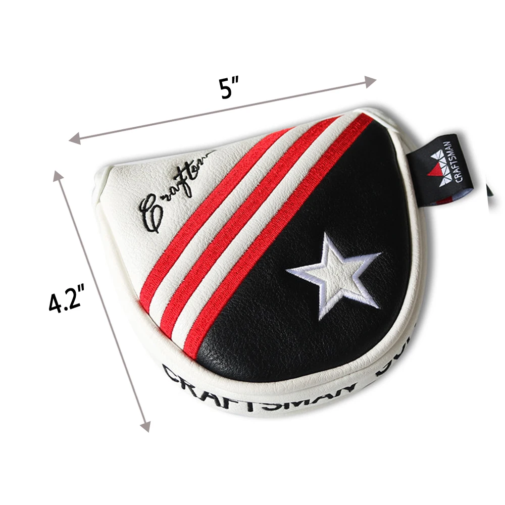 CRAFTSMAN GOLF USA Flag Red Stripes Mallet Putter Head Cover  (9)