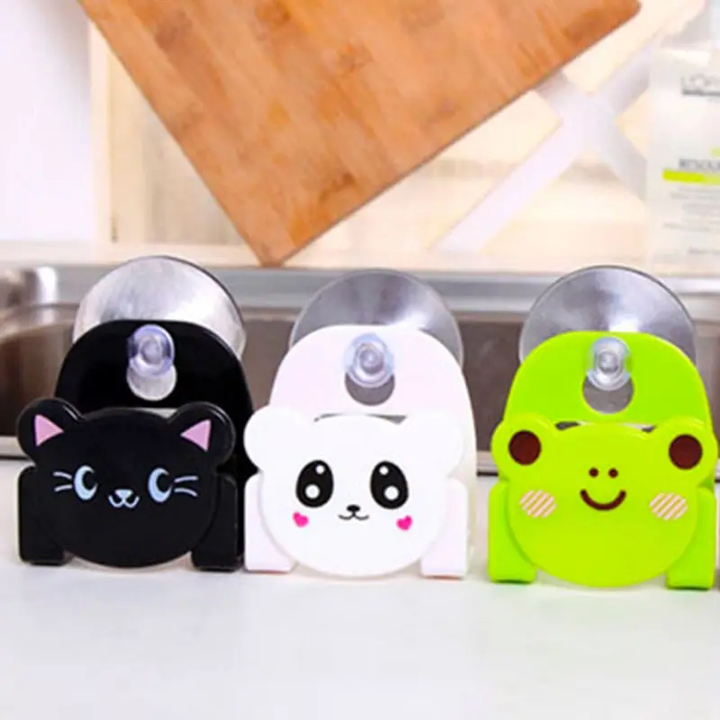 

Creative cartoon Mini Bathroom Shelves Soap Holder Suction Cup Storage Holder Carton Print Dish Cloth Sponge Holder