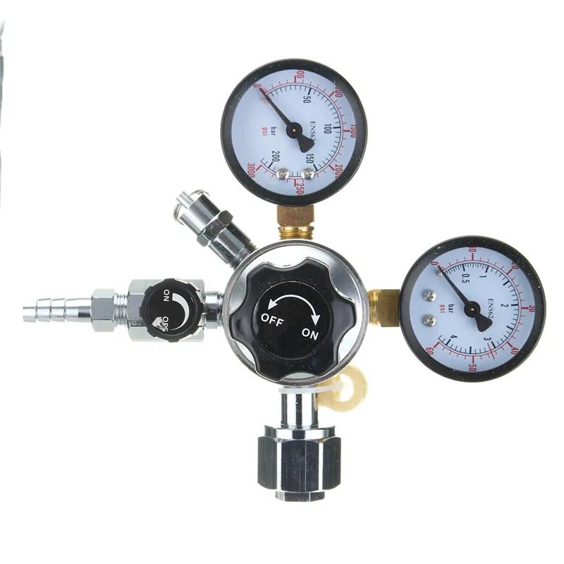 Аксессуары для бара, коммерческий регулятор CO2 для пивоварения, Kegerator, Двойной манометр, запорный клапан, редуктор углекислого газа для пива