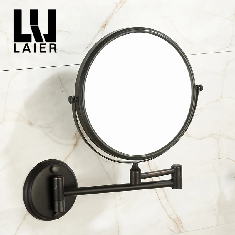 Золотое зеркало для ванной, зеркало для макияжа, аксессуары для ванной комнаты, настенное увеличительное зеркало с двумя ручками, удлиняющее 8 дюймов