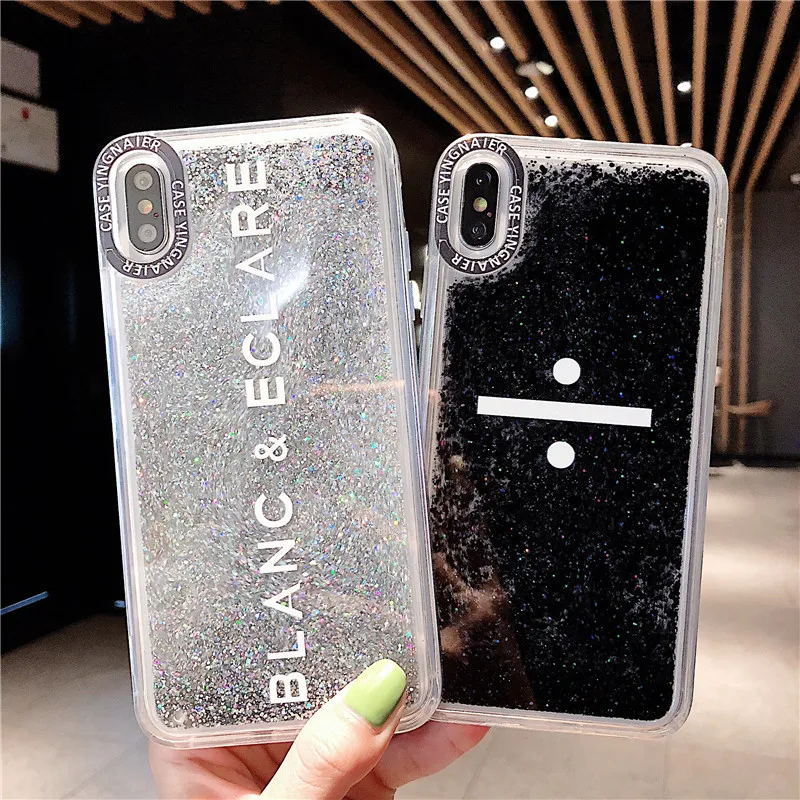 

For iPhone Bling Bling Gliter Flowing Quicksand Liquid Phone Case Cover