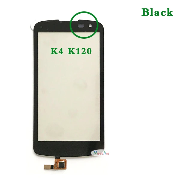 Замена высокого качества 4," для LG K4 K120 K121 K120E K130 K130E сенсорный экран дигитайзер сенсор внешнее стекло объектив панель Черный - Цвет: K4 K120 BlackNo Tool