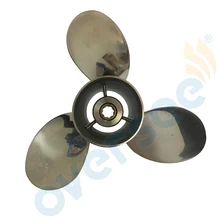 OVERSEE 9-1/4×11 Stainless Steel Propeller 11 Pitch For 9.9HP 15HP 63V 6B4 Model Yamaha Outboard Engine