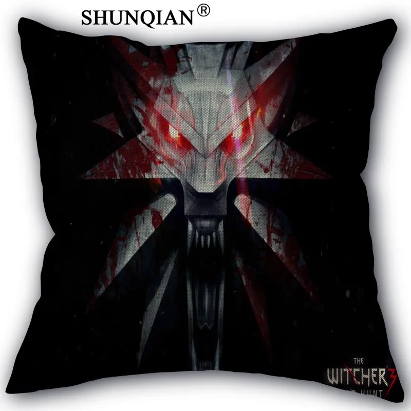 

The Witcher Linen Cotton Pillow Covers Printed Square Home Decorative No Core Pillowcase 45x45cm one side