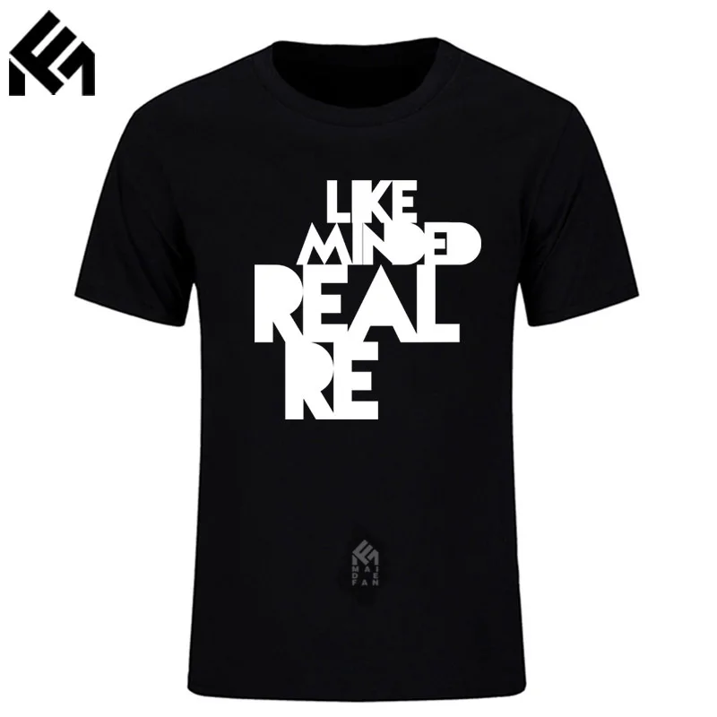 Adult T Shirt S-3XL Funny Sayings 100% Cotton Short Sleeve T-shirt Men LIKE MINDED REAL RE 3D Big Size Clothing Tops MD135 | Мужская