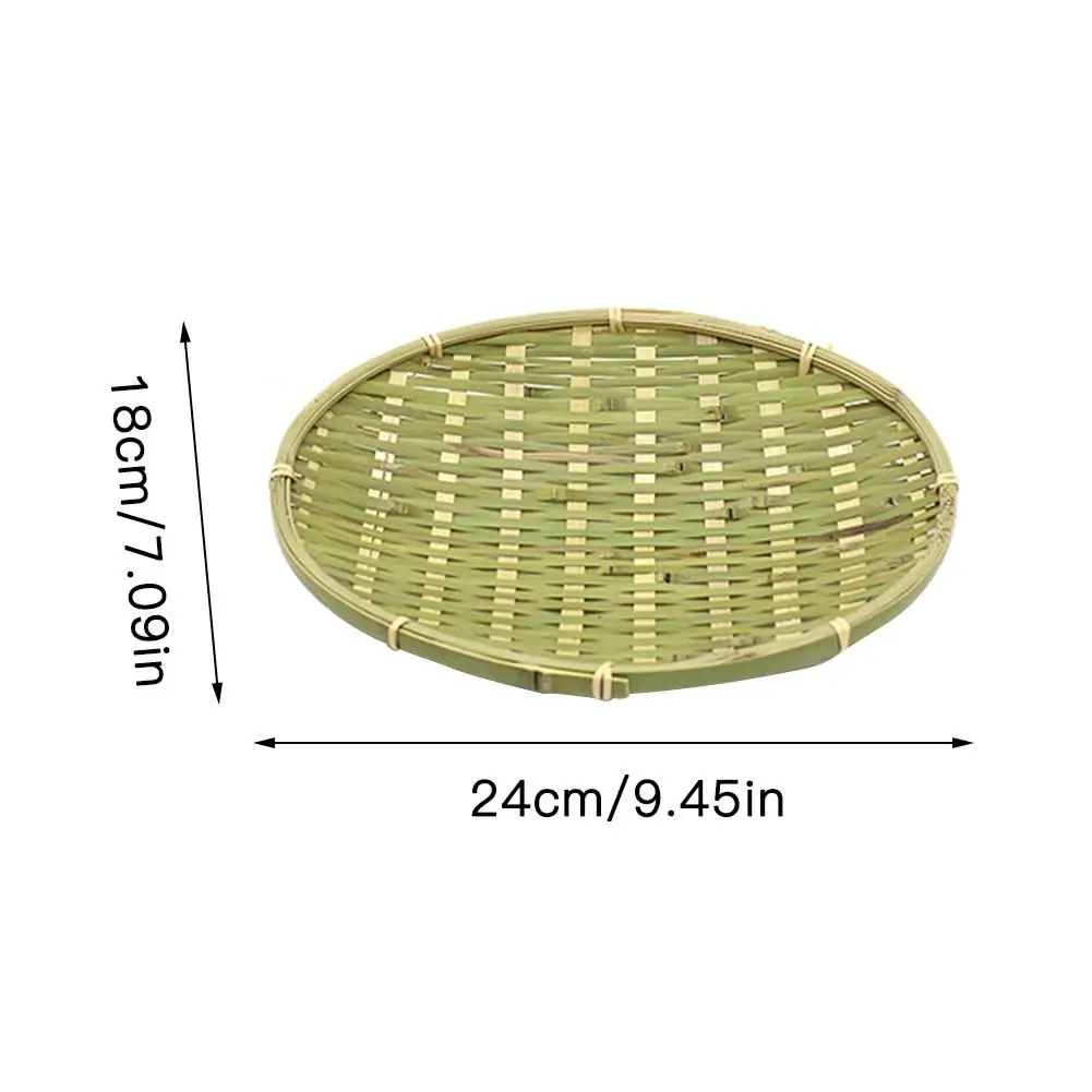 Китайский стиль ручной работы бамбуковая оплетка для хранения Экологичная бамбуковая сито круглое блюдо для закусок Фруктовая корзина для кухни#10