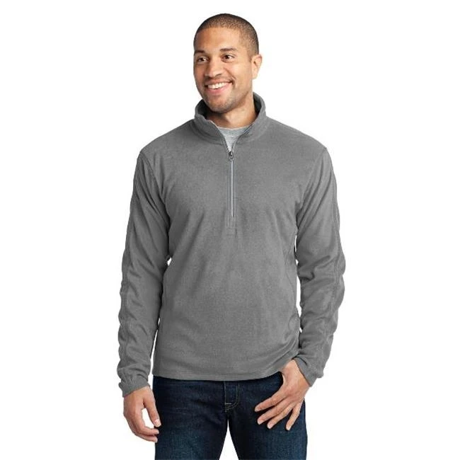 Port Authority F224 Microfleece 1 by 2-Zip Pullover Pearl Grey - Medium