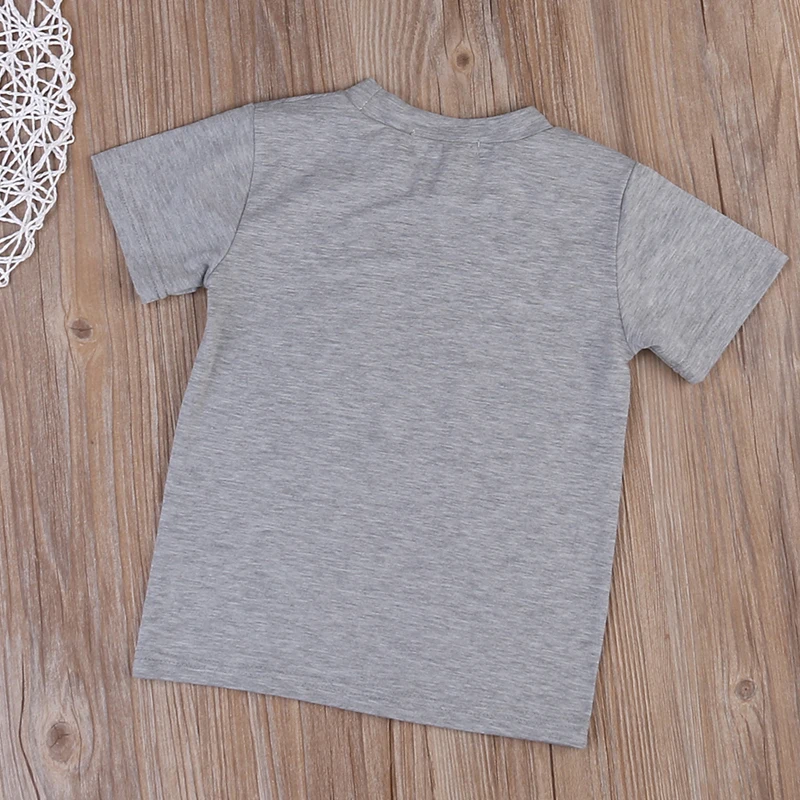 Детская футболка с буквенным принтом одежда для малышей Летняя футболка с короткими рукавами для мальчиков, блузка летние футболки, От 1 до 5 лет