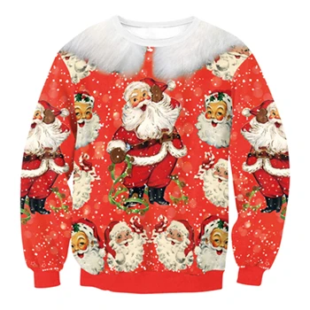 Рождественский свитер Patton Санта-Клаус милый Принт пуловер свитер джемпер женские узоры оленей Снеговик Рождество - Цвет: 3