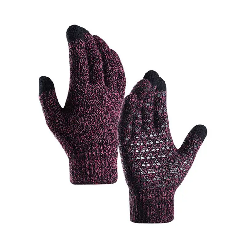 Женские теплые вязаные перчатки с сенсорным экраном Нескользящие перчатки термостойкие спортивные перчатки