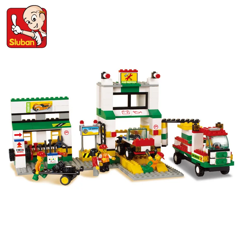 

model building kits compatible with lego city gas station 747 3D blocks Educational model & building toys hobbies for children