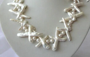 

Jew2573 classic big baroque white freshwater cultured pearl necklace