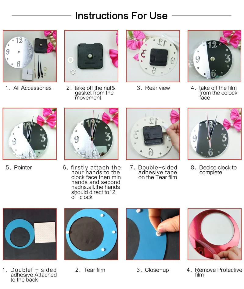 new wall clock modern design 3d clocks quartz watch plastic living