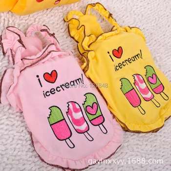 

2015 new ice cream lace sweater vest PETCIRCLE spring and summer pet supplies pet dog clothes