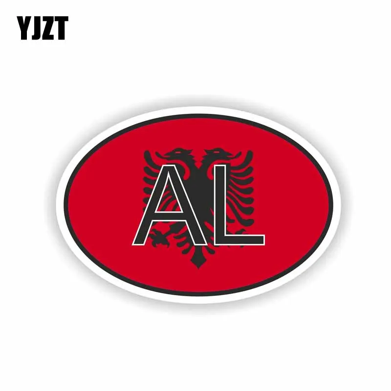 

YJZT 10.3CM*7CM Creative AL ALBANIA Car Sticker Country Code Funny Decal PVC 6-0208