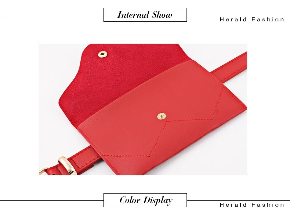Herald модная поясная сумка женская квадратная пряжка на ремне кожаная нагрудная Сумка-конверт для телефона Женская поясная сумка Bolosa