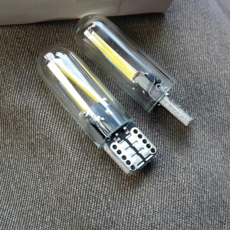 W5W 194 168 Led T10 Cob Glass Car Light Led Filament Auto Automobiles Clearance Reading Dome Bulb Lamp DRL Ice Blue White 12v (6)