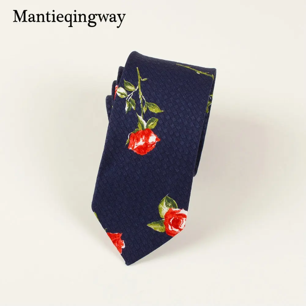 Mantieqingway 6 см мужской хлопчатобумажный галстук, деловые костюмы, шейные галстуки, Свадебный с принтом, Цветочный галстук, брендовый обтягивающий галстук, подарок - Цвет: 042