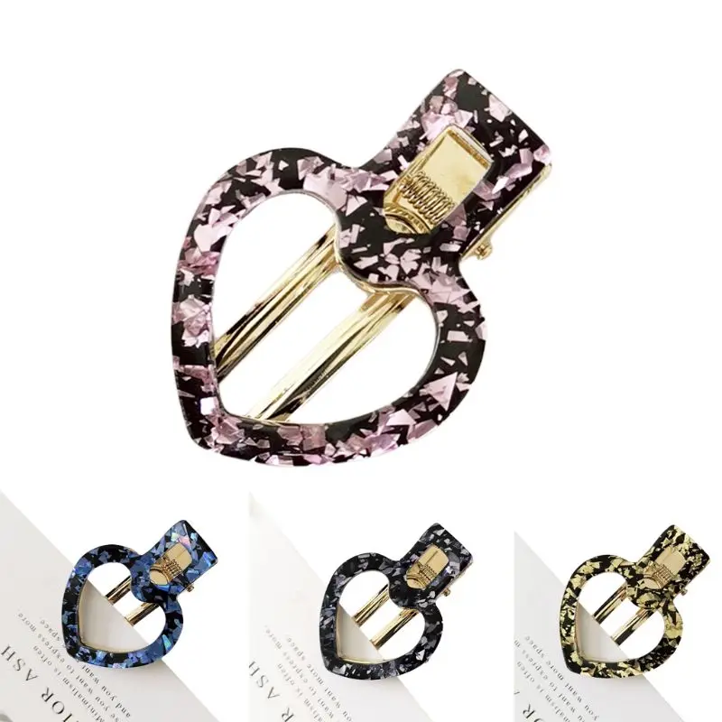 

Korean Geometric Hollow Love Heart Hair Clips Women Girls Leopard Acetate Glitter Duckbill Hairpins Styling Side Bangs Barrettes
