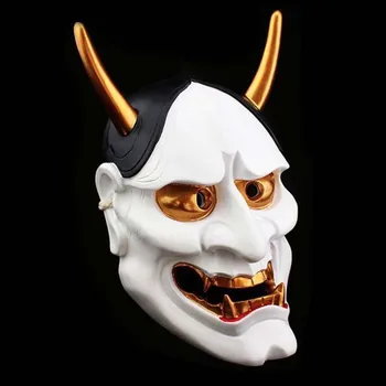 

Resin Japanese Buddhist Evil Oni Noh Hannya Mask Large 18*30cm Masquerade Halloween Cosplay Dancing Party Mask