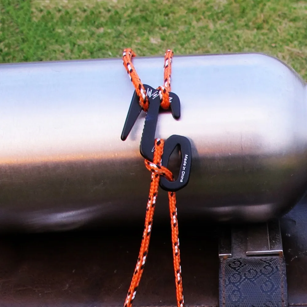 

Black Aluminum 9 Shape Rope Tightener Tie Down Strap Tool Camping Tent Rope Buckle Hot Sale
