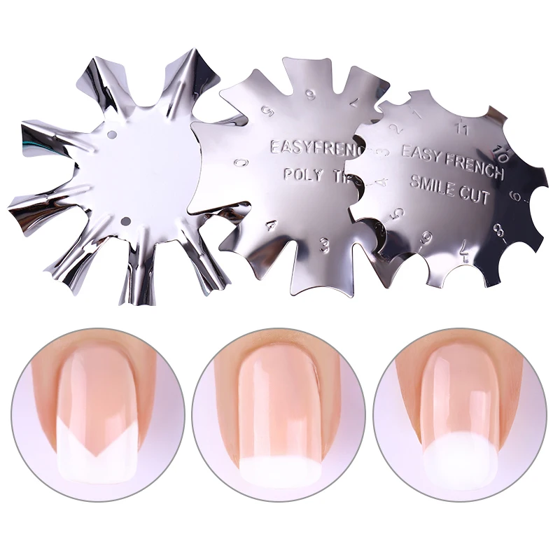 

1 Pc Easy French Line Edge Nail Cutter Stencil Tool Smile Shape Trimmer Clipper Styling Forms Manicure French Nails