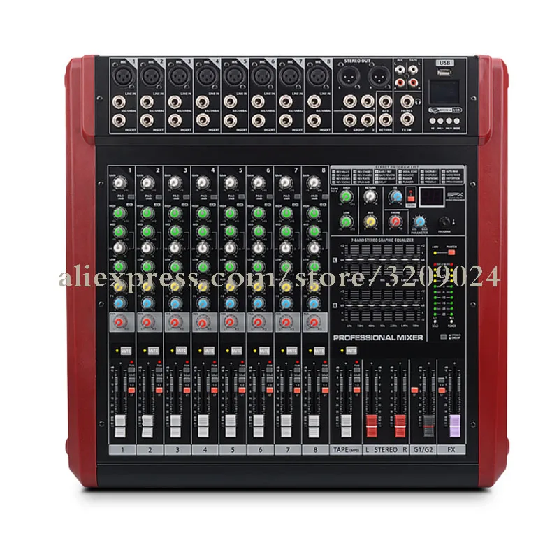 8 Channel Bluetooth Sound Mixing Console High