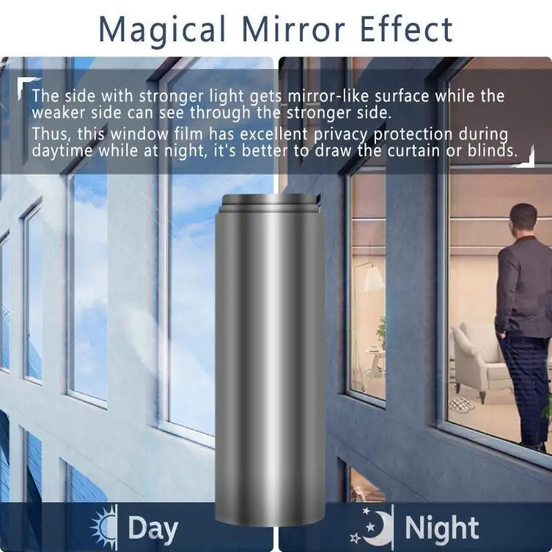 Оконная стеклянная пленка одностороннее зеркало теплоизоляция стикер домашний офисный Декор