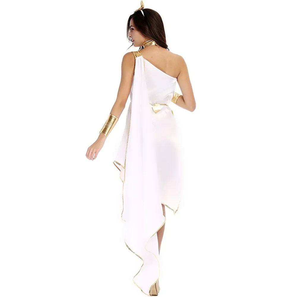 Взрослый костюм на Хэллоуин сексуальный женский костюм греческой богини нерегулярный белый длинный необычный праздничный наряд косплей
