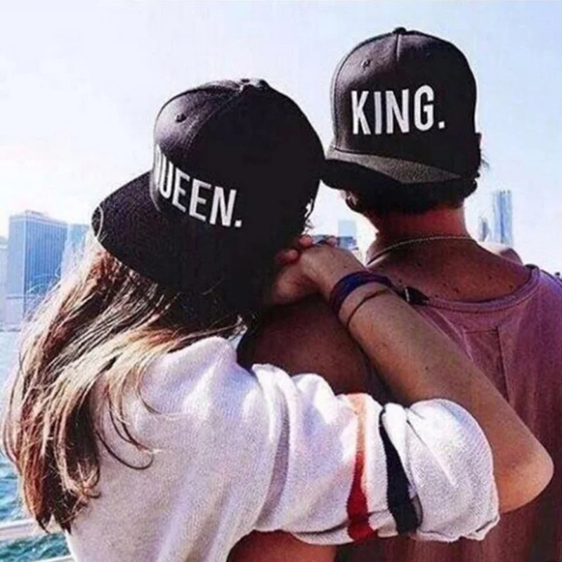 Sweetheart KING GUEEN Letter Cap Lovers Embroidered Adjustable Baseball Hat Unisex Creative Fashion Outdoor Snapback Cap CP0052 (16)