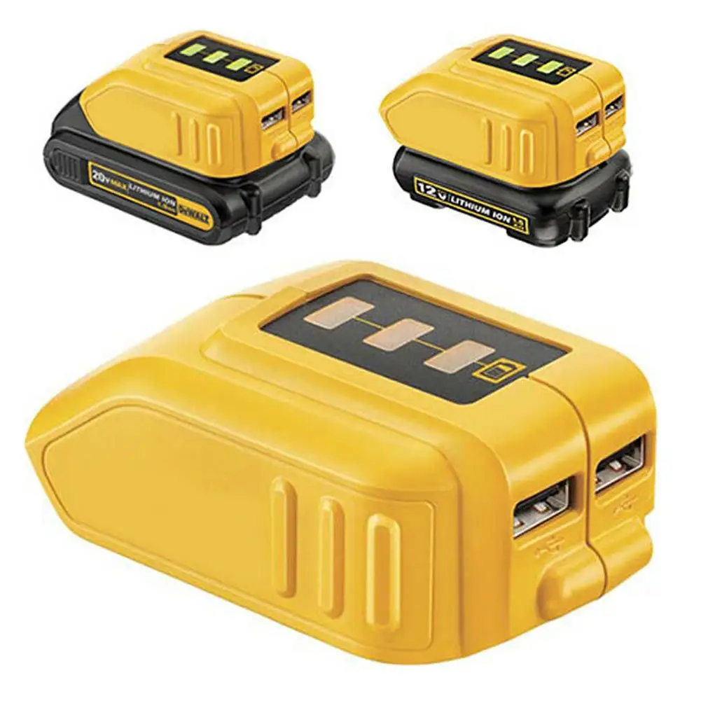Универсальный телефон, USB Зарядное устройство адаптер конвертер для DEWALT 12/18/20 V li-ion DCB090 Новый