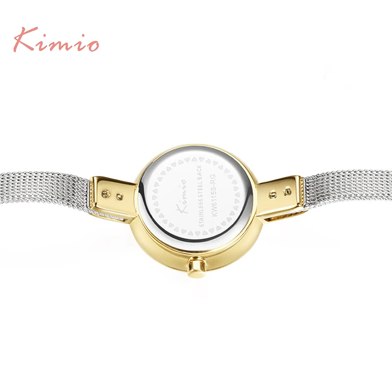 KIMIO Simple Ladies Watch Women Stainless Steel Bracelet Woven Mesh Band Quartz Woman Watch 2018 Luxury Famous Brand Casual Sale