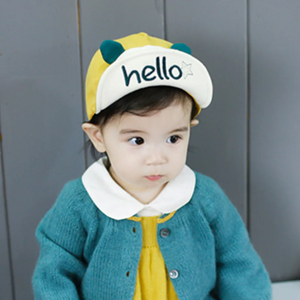 6 36 Months New Cute Baby Hat Hello Letter Print Smile Cotton baseball