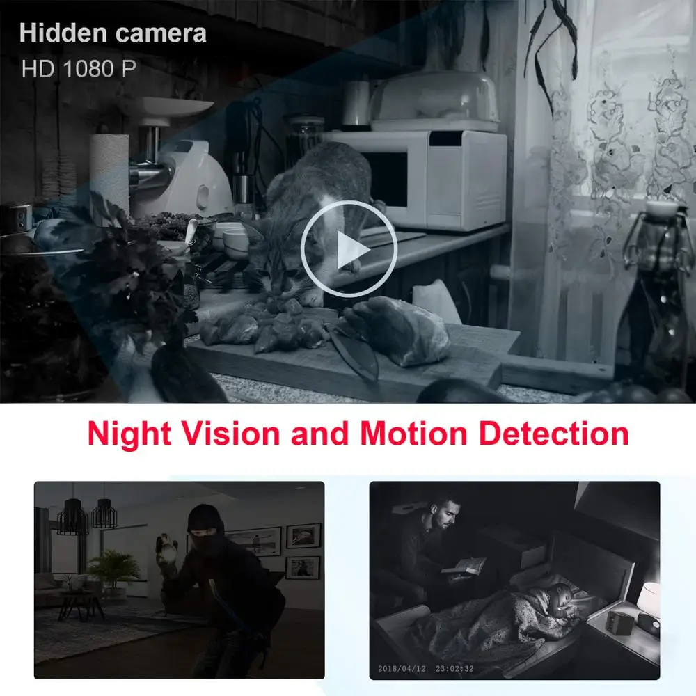 6 фонарей ночного видения 1080P HD мини камера Веб-камера детектор движения широкий угол Видео Аудио Автомобильный регистратор Спорт Действие микро камера