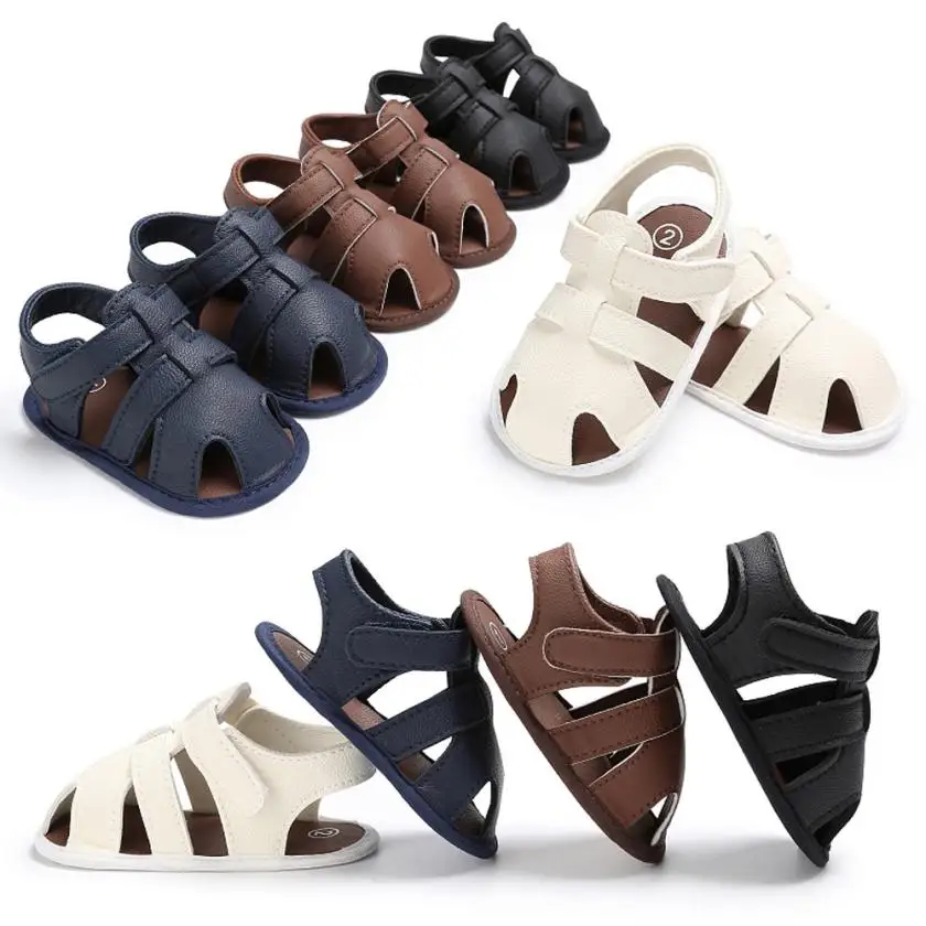 

TELOTUNY 2018 summer baby Sandals Shoes Baby Toddler Boys Cute Crib Shoes T-tied Soft Prewalker Soft Sole Anti-Slip 5.4